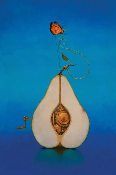 Steampunk Pear by Lisa Falkenstern canvas print