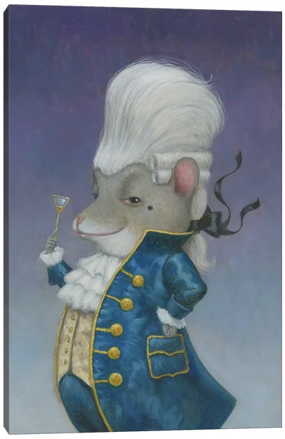 Wig Mouse Canvas Art Print - Lisa Falkenstern