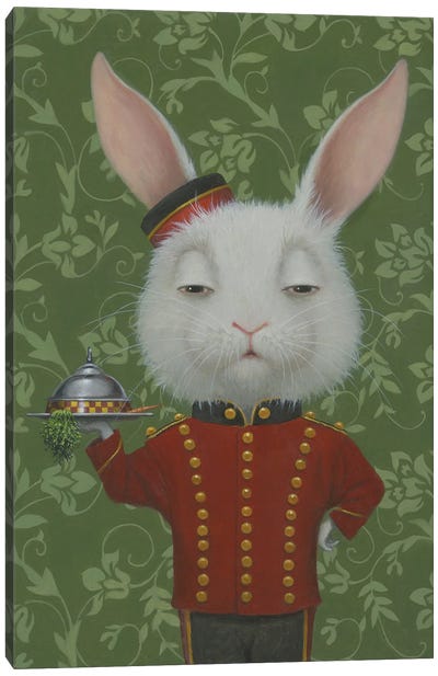 Bellhop Canvas Art Print - Rabbit Art