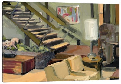 Brady Bunch Living Room Canvas Art Print - Stairs & Staircases