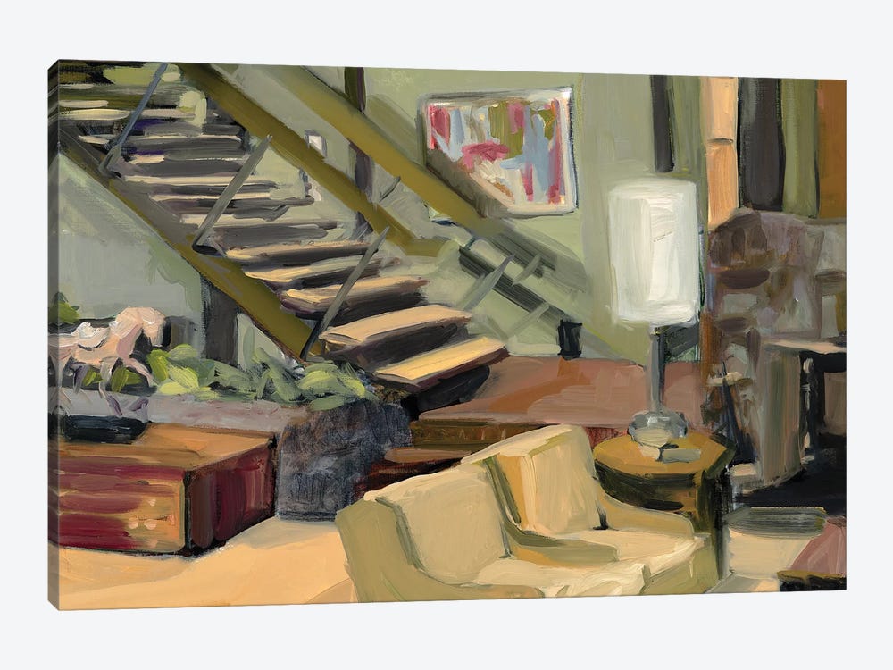 Brady Bunch Living Room by Liz Frankland 1-piece Canvas Print