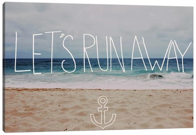 Let's Run Away - To the Sea Canvas Art Print - Leah Flores