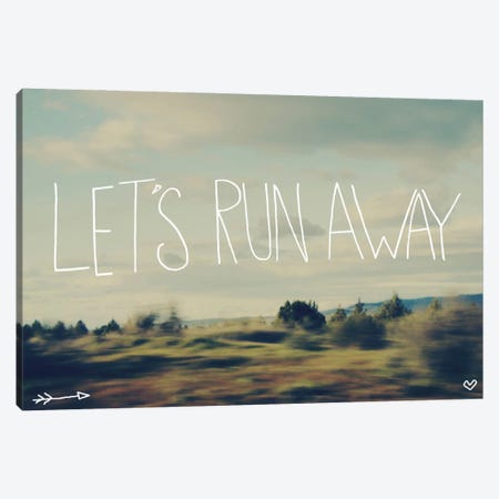 Let's Run Away Canvas Print #LFS14} by Leah Flores Art Print