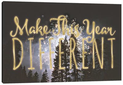 Make This Year Different Canvas Art Print - Night Sky Art