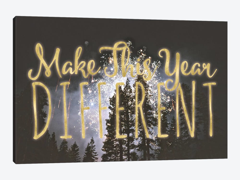 Make This Year Different by 5by5collective 1-piece Canvas Print