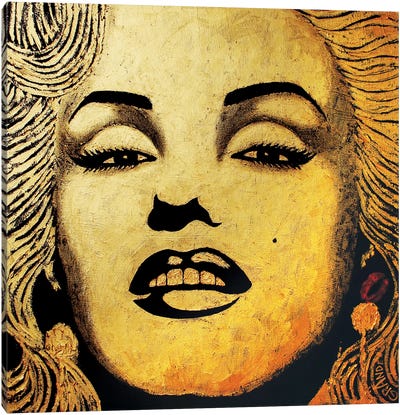 Gold Homage Marilyn Canvas Art Print - Alla GrAnde