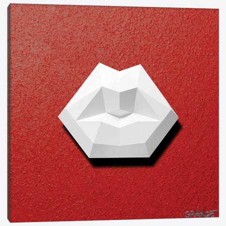 White Lips 3D Canvas Print #LGA133} by Alla GrAnde Canvas Art Print