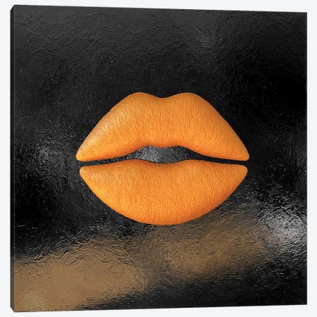 Golden Lips Canvas Print #LGA137} by Alla GrAnde Canvas Art