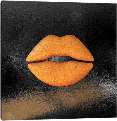 Golden Lips Canvas Art Print - Alla GrAnde