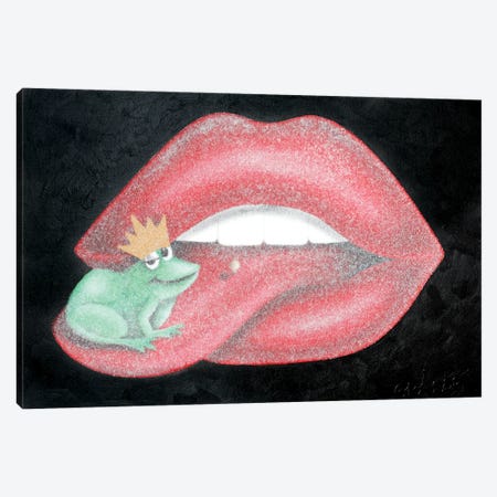 Kiss The Frog Canvas Print #LGA142} by Alla GrAnde Canvas Artwork