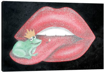 Kiss The Frog Canvas Art Print - Alla GrAnde