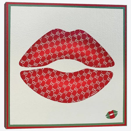 Gucci Red Kiss Canvas Print #LGA14} by Alla GrAnde Canvas Artwork