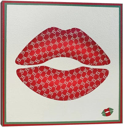 Gucci Red Kiss Canvas Art Print - Beauty