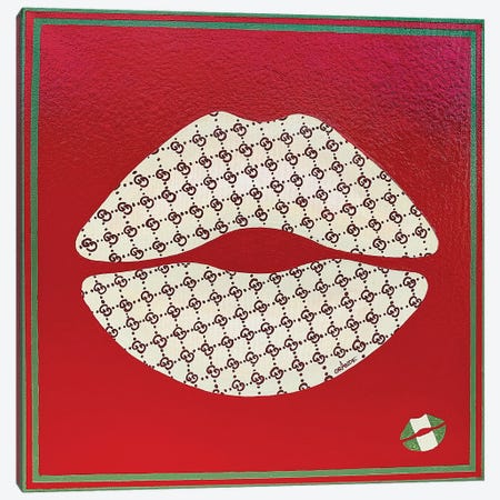 Gucci White Kiss Canvas Print #LGA15} by Alla GrAnde Canvas Art