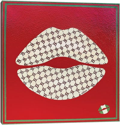 Gucci White Kiss Canvas Art Print - Beauty