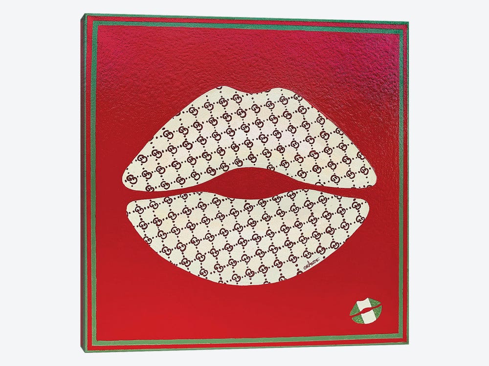 Gucci White Kiss by Alla GrAnde 1-piece Canvas Print