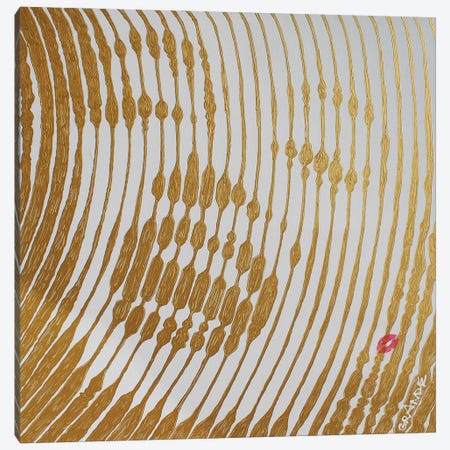 Marilyn Gold Stripes Canvas Print #LGA172} by Alla GrAnde Canvas Print