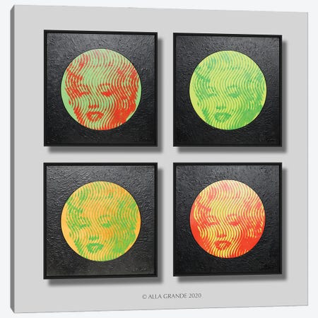 Marilyn Neon 4 Parts Canvas Print #LGA177} by Alla GrAnde Canvas Wall Art