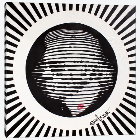 Karl Black & White Stripes Canvas Print #LGA178} by Alla GrAnde Canvas Print