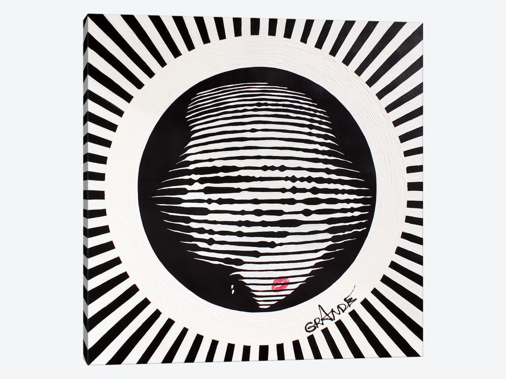 Karl Black & White Stripes by Alla GrAnde 1-piece Art Print