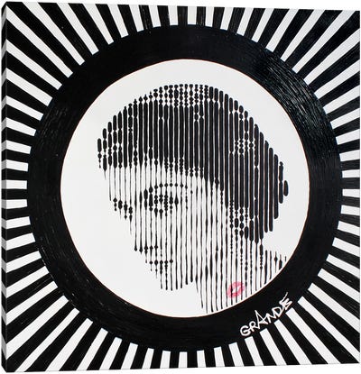 Coco Black & White Stripes Canvas Art Print - Coco Chanel