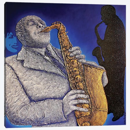 Blue-S-Jazz Canvas Print #LGA193} by Alla GrAnde Art Print