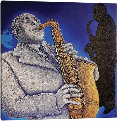 Blue-S-Jazz Canvas Art Print - Alla GrAnde