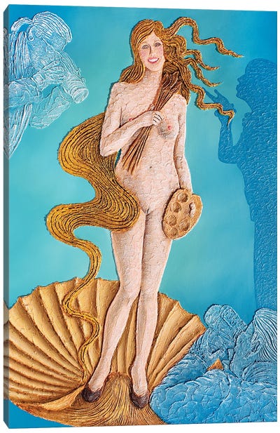 Birth Of Love Canvas Art Print - The Birth of Venus Reimagined