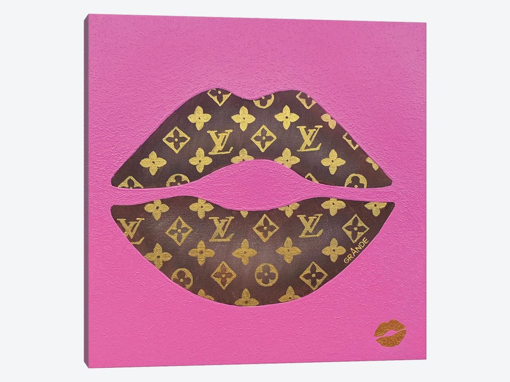 Louis Vuitton Logo Lips Pattern On Cement
