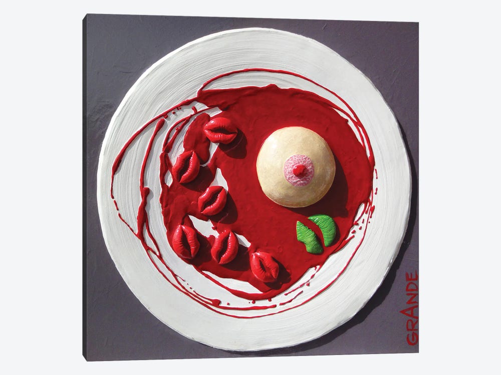 Panna Cotta With Raspberry Sauce by Alla GrAnde 1-piece Canvas Art Print