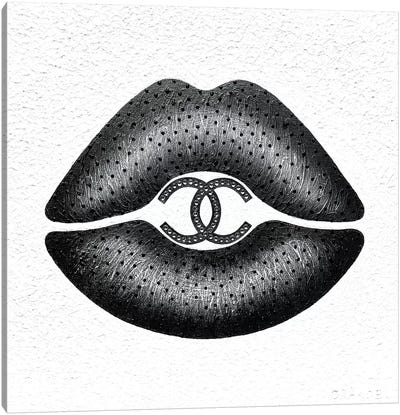 Love Chanel Canvas Art Print - Lips Art