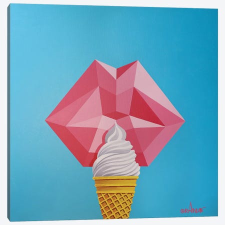 Love Ice Cream Canvas Print #LGA25} by Alla GrAnde Canvas Art Print