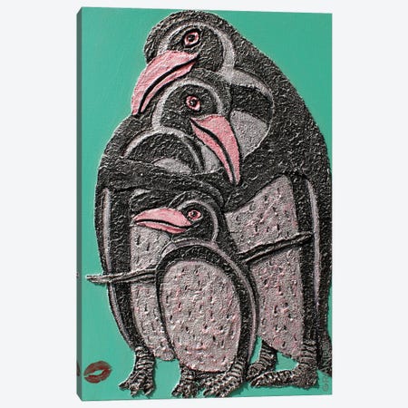 Penguin Love Canvas Print #LGA270} by Alla GrAnde Canvas Artwork