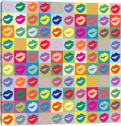 Many Kisses Canvas Art Print - Lips Art