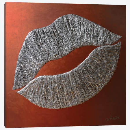 Silver Lips Canvas Print #LGA283} by Alla GrAnde Canvas Art Print