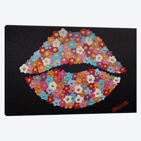 Flower Power Lips Canvas Print #LGA289} by Alla GrAnde Canvas Print