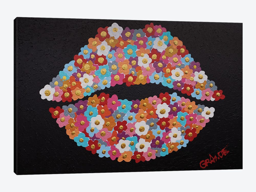Flower Power Lips by Alla GrAnde 1-piece Canvas Print