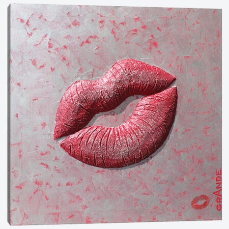 Love Red Kiss Canvas Print #LGA291} by Alla GrAnde Canvas Art