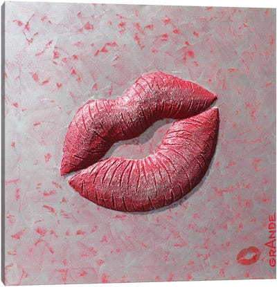Love Red Kiss Canvas Art Print - Alla GrAnde