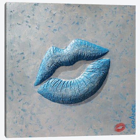 Love Blue Kiss Canvas Print #LGA292} by Alla GrAnde Canvas Wall Art