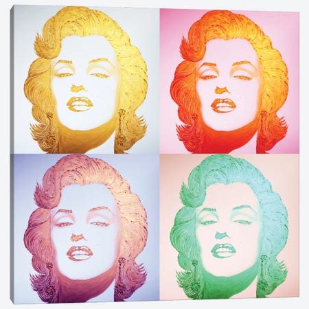 Gold Homage Marilyn Pop-Art Canvas Print #LGA298} by Alla GrAnde Canvas Art