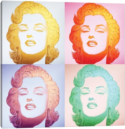 Gold Homage Marilyn Pop-Art Canvas Art Print - Alla GrAnde
