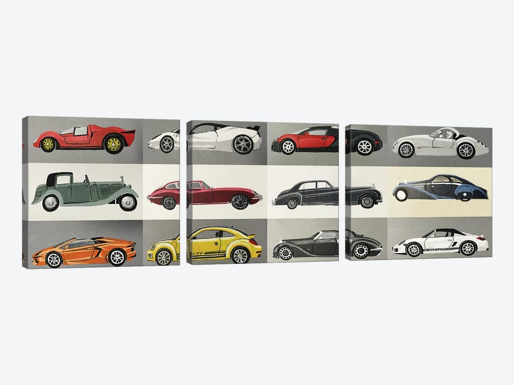 Antique Cars by Alla GrAnde 3-piece Canvas Wall Art