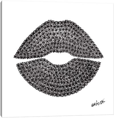 Black Lips Canvas Art Print - Alla GrAnde