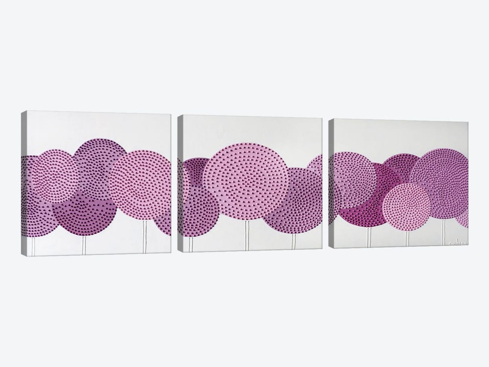 Allium Pink Pearls by Alla GrAnde 3-piece Canvas Art