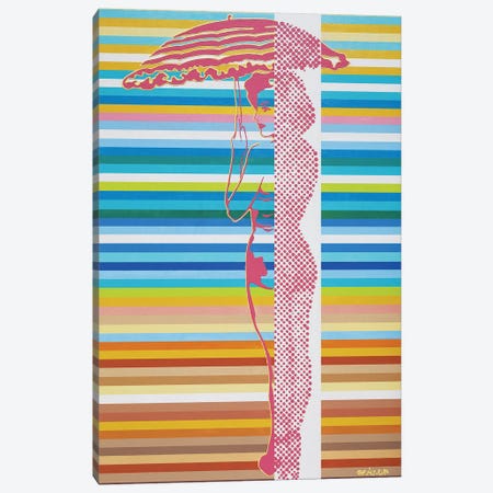 Pretty Under Umbrella Canvas Print #LGA30} by Alla GrAnde Art Print