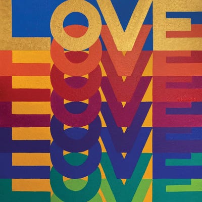 I Love The Whole World by Alla GrAnde framed canvas print