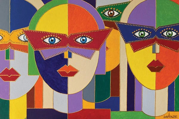 Cubist Visage: Carnival Mask by Alla GrAnde