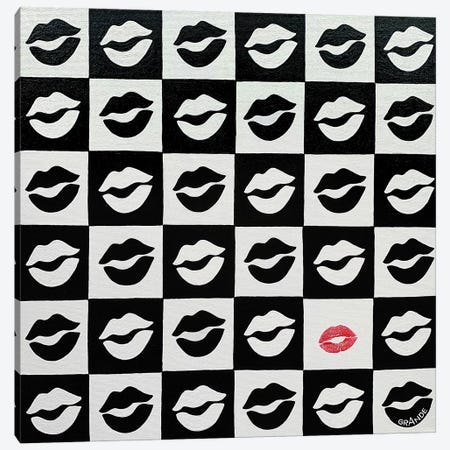 Chess Kiss Canvas Print #LGA3} by Alla GrAnde Art Print