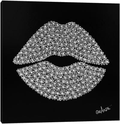 White Lips Canvas Art Print - Lips Art